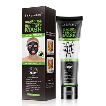 OEM Private Label Perawatan Wajah Orange Bambu Arang Komedo Remover Peel Off Masker Wajah Deep Cleansing Pori Mascarillasl Facial