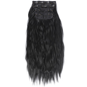 Peluca con Clip para mujer, conjunto de cuatro piezas extensibles, máquina de densidad 180%, doble trama, ondulación de agua, simulación Natural, rizado esponjoso - Product Image 6