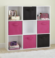 Étagère de rangement ouverte en bois stratifié réversible à 9 cubes, empilable, pour l'organisation de la maison et du bureau