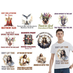 הסיטונאי מכתב דתי diy אות העיתונות חום העברת תוויות dtf על סרט פלסטיק לחיות מחמד עבור בגדים אנגלית עיצוב תפילות אנגלית - Product Image 2