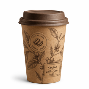 Vaso de Café Desechable de Papel Kraft con Impresión de Logotipo OEM Personalizado, con Ilustración Botánica <span class=keywords><strong>Vintage</strong></span>, Vaso para Llevar Bebidas Calientes - Product Image 1