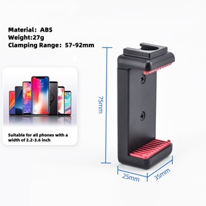 Suporte Ajustável para Smartphone com Clipe, Furos Duplos de Parafuso 1/4'' e Cold Shoe, Montagem Universal para Tripé de Celular para Vlogging - Product Image 4
