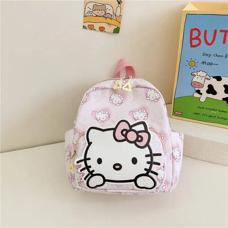 Mochila de dibujos animados Sanrioed para niños Kulomi Melodi, bolsas de viaje de nailon, mochila escolar para jardín de infantes, mochila de Anime KT Cat Cinamorol