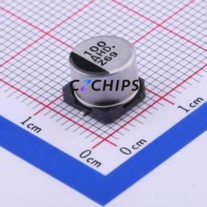 Condensateur électrolytique en aluminium SMD EEEHD1A101AP, SMD, D8xL6.2mm 100uF 20% 10V 62mA-120Hz - Product Image 1