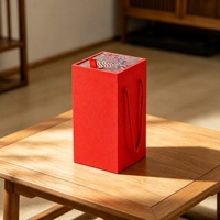 Boîte cadeau en brocart Yunjin chinois pour bouteille unique de Baijiu, motif Fret, couleur irisée changeante