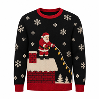 Pull d'hiver personnalisé pour femme avec motif et couleur sur mesure, étiquette privée, motif de toit de Noël