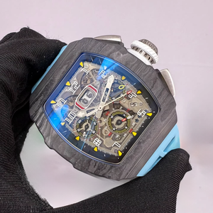 <span class=keywords><strong>Montre</strong></span> mécanique tendance 2026 Km1103 avec boîtier tonneau, cadran à aiguilles, calendrier, bracelet en fibre de carbone Ntpt, bracelet en caoutchouc pour homme - Product Image 6