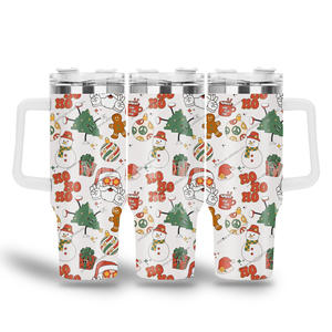 Navidad Santa Claus 40oz metal reutilizable aislado Acero inoxidable café Navidad vaso acero vacío taza de viaje con logotipo personalizado - Product Image 6