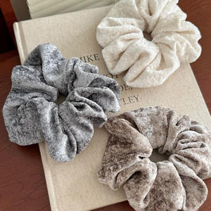 ยางรัดผมกำมะหยี่สีพื้นสำหรับผู้หญิง ยางรัดผมหางม้า ผ้ากำมะหยี่เรียบ ยางรัดผมผ้าพลัฌ ยางรัดผมยืดหยุ่นสูง - Product Image 2