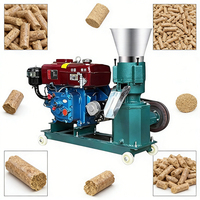 Moulin à granulés d'aliments pour porcs à moteur diesel, avec moteur, matrice de 4-6 mm, capacité 50-100 kg/h, vente directe depuis l'usine brésilienne.