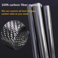Tube en fibre de carbone 3K enroulé, diamètre extérieur 25,4 mm, longueur 2 m, haute résistance, léger, pour cadre RC et composants robotiques