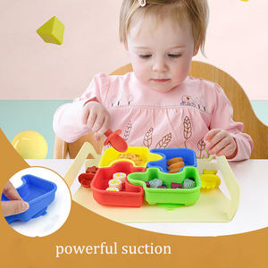 Interesante Plato de Silicona Desmontable con Diseño de Rompecabezas, Apto para Lavavajillas, Plato para Niños con Cuchara y Tenedor con Ventosa para Alimentación de Bebés - Product Image 2