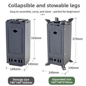 <span class=keywords><strong>Estufa</strong></span> de Leña Portátil para Acampar al Aire Libre, Plegable, para 1-2 Personas, Ideal para Viajes en Auto - Product Image 3