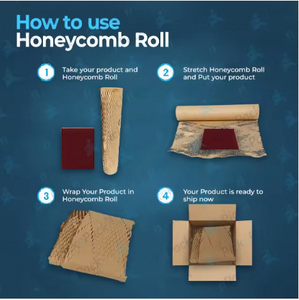 Anillos de Protección para Gafas de Papel Kraft Reciclable Ecológico de Doble Cara con Revestimiento de PVC, de 15 Pulgadas x 100 Metros, Tipo Panal Doble - Product Image 1