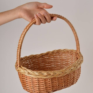Nordic Style Handwoven Wicker <b>Basket</b> Decorative Willow <b>Storage</b> Bin for Toys Clothes and Sundries - Product Image 1
