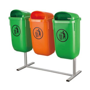 HDPE 50 Litres Advertising Colorful <strong>Twins</strong> Trash Can Waste <strong>Bin</strong> - Product Image 3