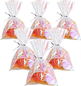 Sacs en plastique OPP de 6 x 12 pouces avec attaches torsadées, sacs en cellophane pour friandises, sacs à bonbons pour boulangerie, biscuits - Product Image 1