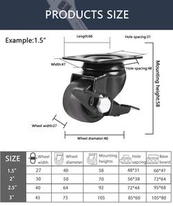 2 Zoll 2,5 Zoll 3 Zoll 1000kg Hochleistungs-Industrie 3 "Durchmesser Verriegelung Lenk rollen Rollen rad Kunststoff Nylon Rollen - Product Image 4