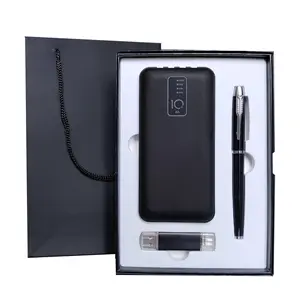 2023 Großhandel Neue Trendy Multifunktion ale Power bank mit USB-Stick und Stift Corporate Business Geschenkset für Männer Frauen