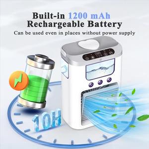 Ventilateur de bureau rechargeable par USB avec humidification par pulvérisation à trois buses, réservoir d'eau de grande capacité de 600 ml, refroidissement rapide, souffleur d'air froid - Product Image 5