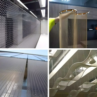 Panneaux décoratifs en maille d'acier inoxydable tissée |   Maille architecturale pour cloisons intérieures, design luxueux