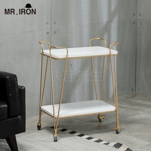 Nordic Metal Mobile Beverage Service Cart Cake <strong>Trolley</strong> Tea Cart <strong>Hand</strong>-Pulled Storage Rack Sideboard Home <strong>Small</strong> Dining Cart - Product Image 2