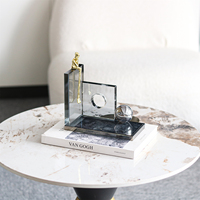 Nouveaux produits de décoration intérieure, décorations murales d'art moderne, décorations de bureau en cristal, ornement de bureau en cristal + métal de luxe