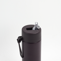 Bouteille d'eau isotherme en acier inoxydable de qualité alimentaire 580 ml, à double paroi, avec couvercle à paille, anti-fuite, portable, avec poignée de transport, sans BPA