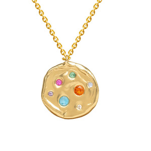 Gemnel venta al por mayor a granel nueva llegada 14K chapado en oro personalizar lujo calidad Beat declaración colgante collar - Product Image 1