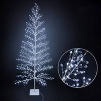 Árbol de Navidad Metálico con Luces LED para Interiores, Blanco Cálido, 1.8m, Clasificación IP44, Luces para Decoración de Exteriores