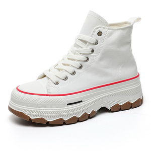 2026 Autumn New Classic Sports Loafers Breathable High Collar <b>Canvas</b> Shoes with Thick Sole Height Increasing Versatile Design - Product Image 1