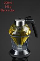 Distributeur d'huile en forme de diamant de 200 ml, pot à miel portable, récipients de stockage, bocaux en verre avec presse pour huiles, sauces et condiments