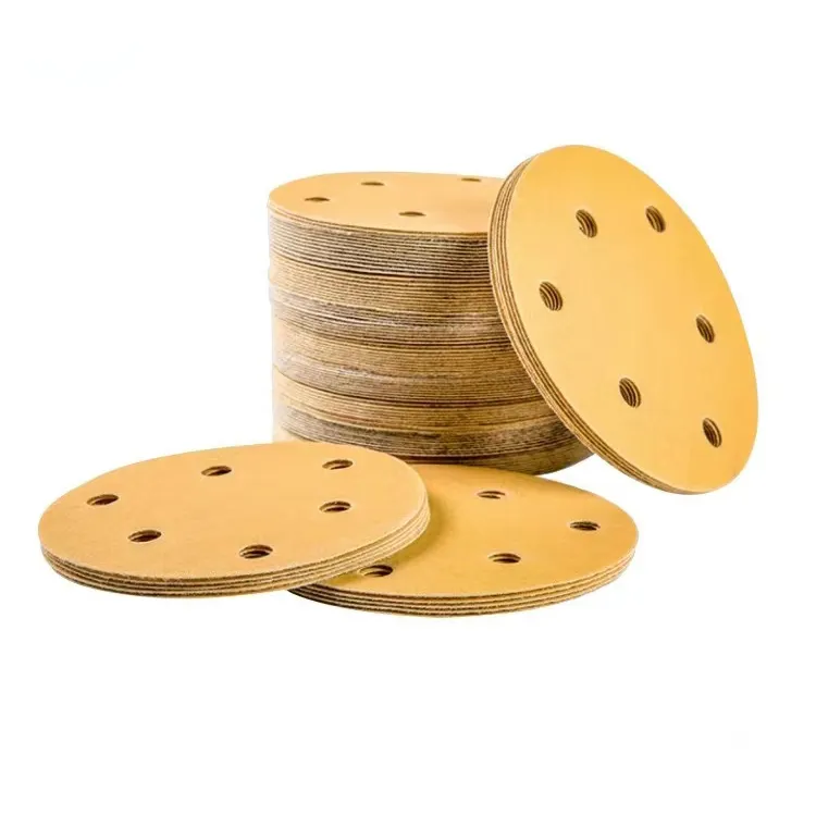 Yellow Color Sanding disc 6Inch 6holes Grinding Sand disc Polishing car