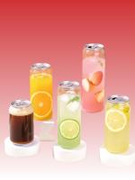 Vente en gros de canettes en PET transparentes à ouverture facile, personnalisables avec logo et motifs, pour jus, soda et autres boissons.