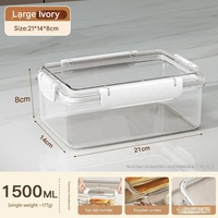 Ensemble de contenants alimentaires multifonctionnels en PP, boîtes à lunch transparentes scellées moulées par injection, écologiques pour la cuisine