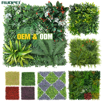Panel Dinding Rumput Buatan 50x50cm, Tanaman Hias Boxwood Fern untuk Dekorasi Latar Belakang Hotel Indoor Outdoor Grosir