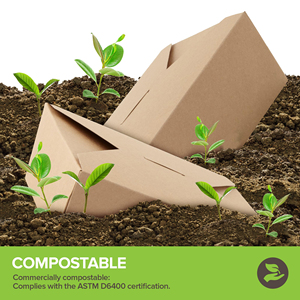 Contenedor de almuerzo desechable de alta calidad, caja de paquete corrugado con logotipo personalizado de cartón de papel Kraft de calidad para almacenamiento de alimentos - Product Image 4