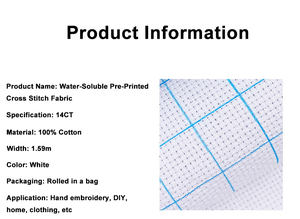Tissu Aida 14CT en gros, 100% coton, pour point de croix, écologique, <span class=keywords><strong>soluble</strong></span> dans l'eau, pré-imprimé, <span class=keywords><strong>broderie</strong></span> artisanale, couture DIY - Product Image 3