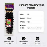BELEZA 4X30 #   Extensions de cheveux en fibres souples bouclées pour tresses au crochet, style bohème, vague océanique profonde, 20 pouces, à trame unique