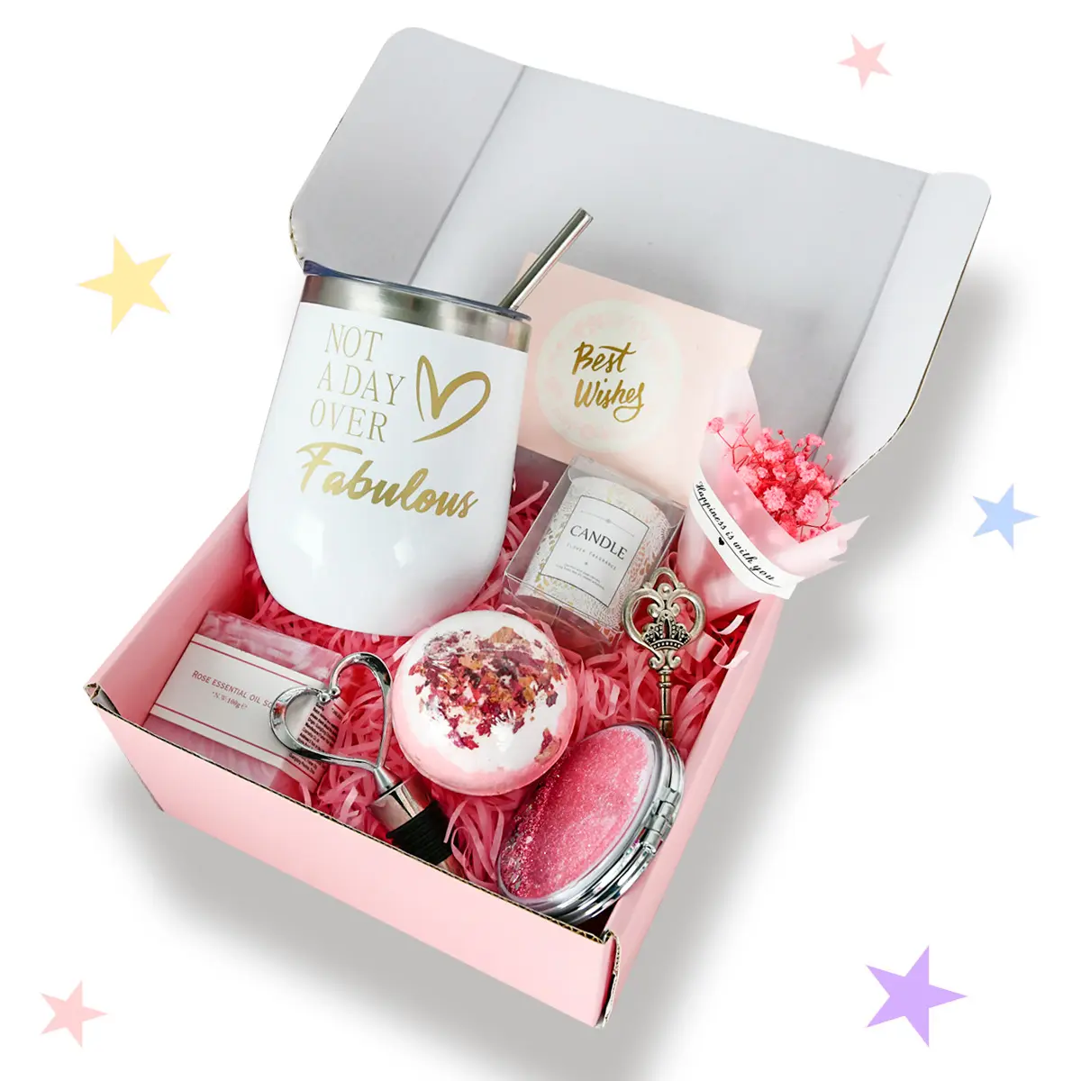 Promotionele Valentijnsdag Moederdag 12Oz Dubbele Tumbler Mok Gift Box Set Geïsoleerde Vacuum Rvs Wijn Tumbler cup Set