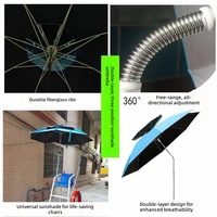 Chaise de sauvetage pour piscine, parasol spécial portable à angle réglable, épaissi, bleu, noir, en caoutchouc, double couche, robuste