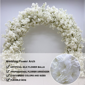 ซุ้มดอกไม้ทรงกลมสีขาวประดับดอกกุหลาบสำหรับงานแต่งงาน LEDA Outdoor Party Event Nature - Product Image 3