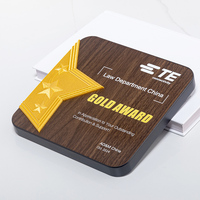 Placas de Madera Personalizadas con Impresión UV, Trofeos con Estrella de Metal y Placa de Premio para Medallas y Reconocimientos