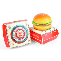 JAHOO PACK Cajas de hamburguesas impresas personalizadas Embalaje de hamburguesas desechable