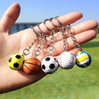 Großhandel Benutzerdefiniertes Logo PVC 3D Ball Souvenir Schlüsselanhänger Geschenke Fußball Baseball Pickleball Volleyball Football Basketball Schlüsselanhänger