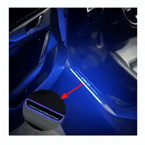 Adequado para FORD Focus ST tiras limiar carro, luzes LED, bem-vindo pedais de serpentina, suporte personalizado logotipo DIY