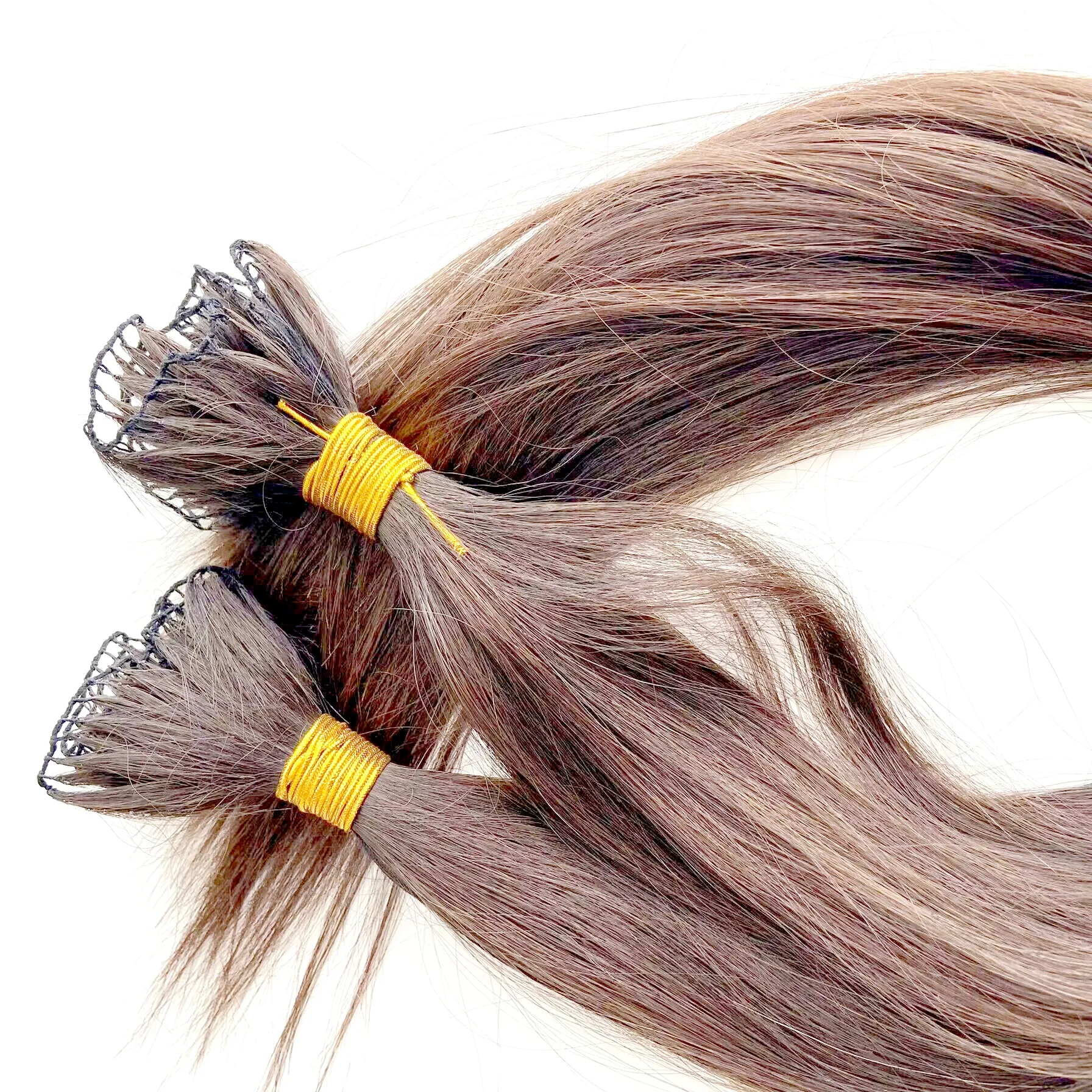 תוספות שיער זעירות בלתי נראות מצוירות כפולות סוג שזיף תוספות שיער אדם קשורות עבור קוריאני יפני אירופאי אמריקאי