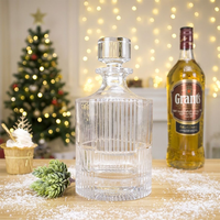 Ensemble de carafes transparentes en gros pour bourbon, whisky, vodka, 750 ml, carafe en verre cristal de luxe avec logo personnalisé