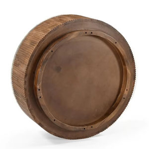 Mesa de Centro Redonda de Madera CNC con Tapa de Mármol Blanco, Nogal Marrón Claro / Madera de Mango con Mármol Blanco / Mármol Blanco - Product Image 6