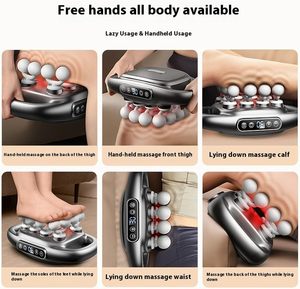 8-<b>Head</b> <b>Electric</b> Deep Muscle Percussion <b>Massager</b> Gun Brush Motor Type-C Rechargeable 20-Speed Timing Control Body Use Comfort - Product Image 3